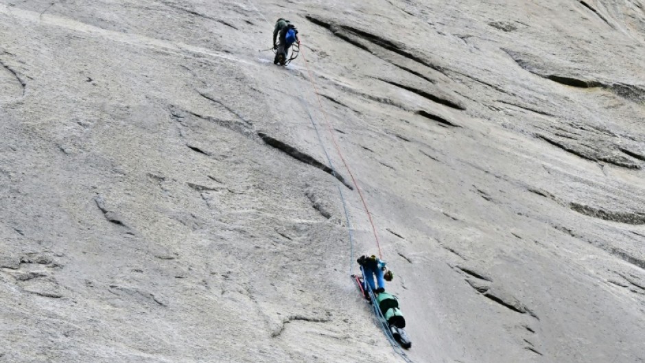Rock climbers make their way up El Capitan at Yosemite National Park, where park rangers are in short supply due to the US government shutdown