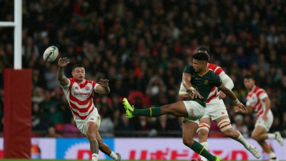 South Africa's fly-half Sacha Feinberg-Mngomezulu