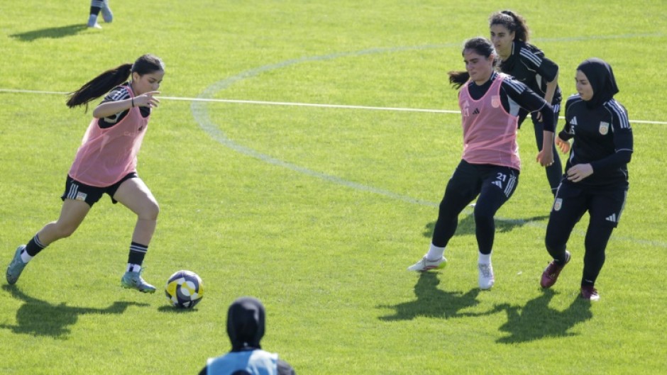 Players from the Afghan Women United refugee team are training in Casablanca
