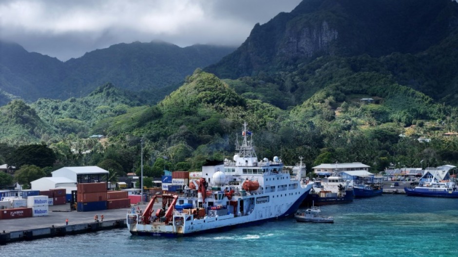 Chinese research vessel Da Yang Hao arrives at Avatiu Harbour in the Cook Islands