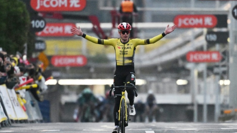 Denmark's Jonas Vingegaard kicked for home on the final lap to win the Saitama Criterium in Japan