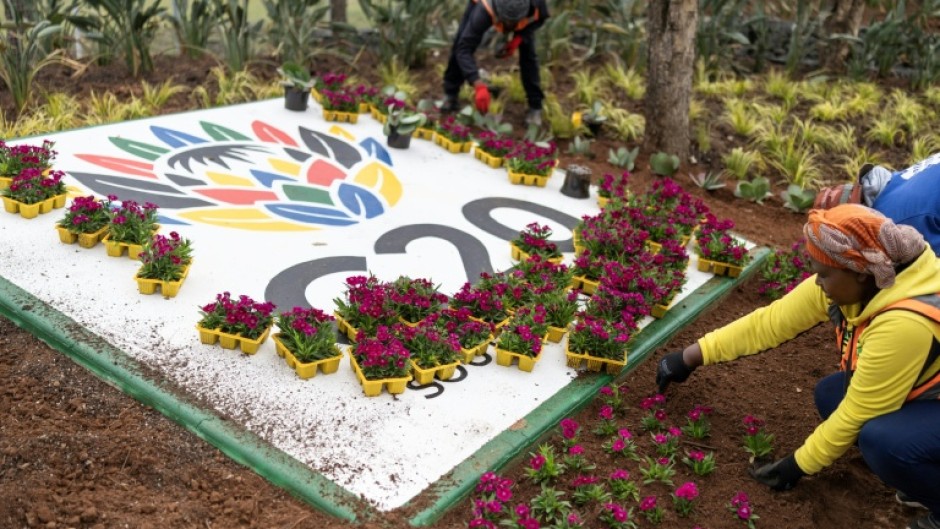 Workers have been sprucing up the city in preparation for the summit