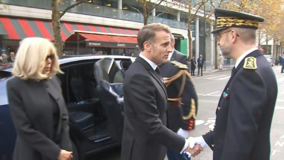 Macron arrives at Stade de France to mark decade since Paris attacks