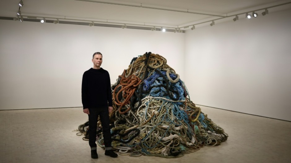 Artist David Shrigley and his team gathered discarded pieces of ropes from fishermen, climbing centres and docks across Britain