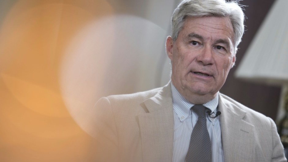 US Senator Sheldon Whitehouse, Democrat from Rhode Island, speaks during an interview on Capitol Hill on July 8, 2025 in Washington, DC