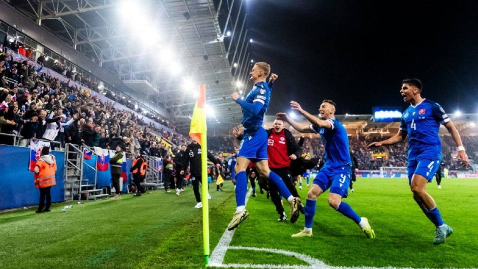 Slovakia forward Tomas Bobcek (L) struck in injury time in Kosice to snatch a 1-0 victory over Northern Ireland