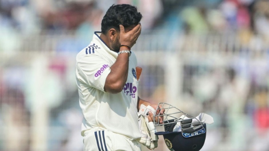Rishabh Pant was dismissed for just two as India were bowled out for just 93 to give South Africa a 30-run win in the 1st Test at Eden Gardens in Kolkata on Sunday