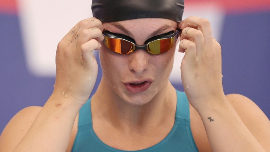 Canada's Penny Oleksiak at swimming competition in the US state of Illinois in March 2025