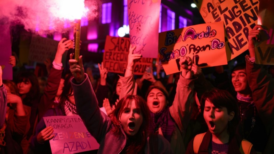 The protest passed off without incident