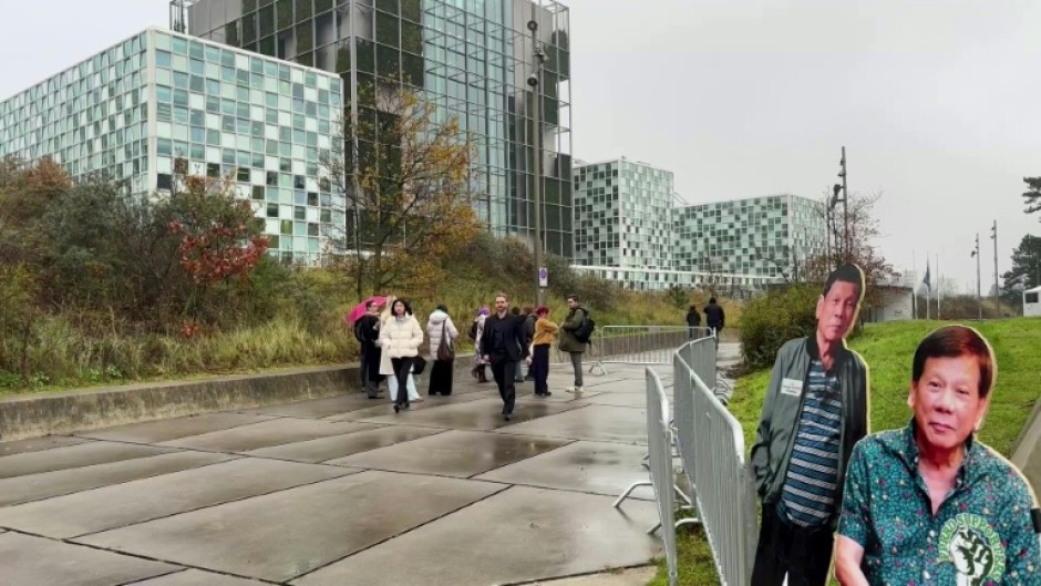 Outside the ICC ahead of temporary release ruling for Philippines ex-president Duterte