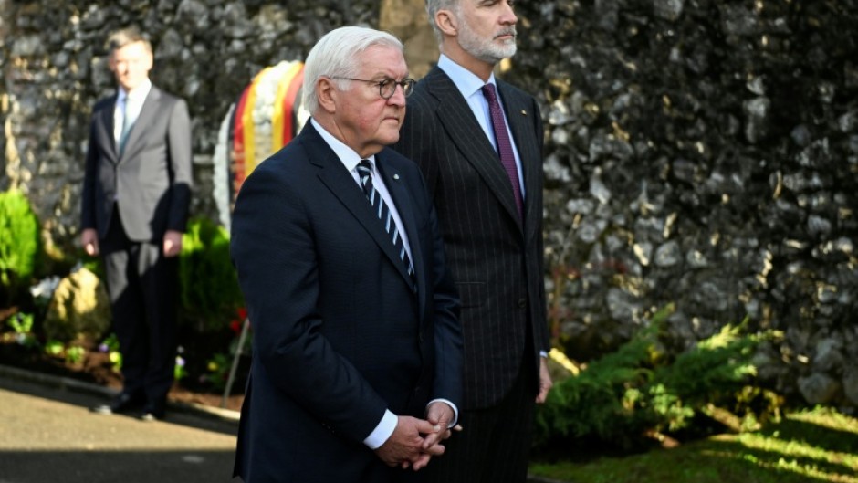 Steinmeier (L) and Spain's King Felipe VI attended Friday's ceremony in Guernica