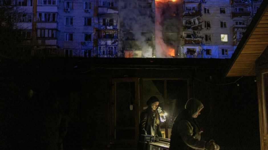 A Russian drone attack targeted Vyshgorod, on the outskirts of Kyiv, overnight