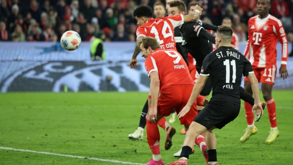Luis Diaz (no.14) headed in a Harry Kane cross in the third minute of injury time