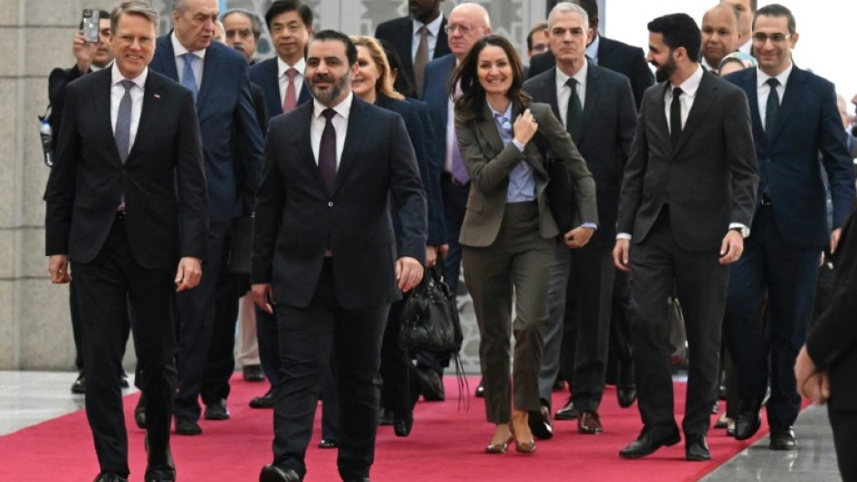 A United Nations Security Council delegation pledged the international community's support for Syria days before the anniversary of Bashar al-Assad's ousting