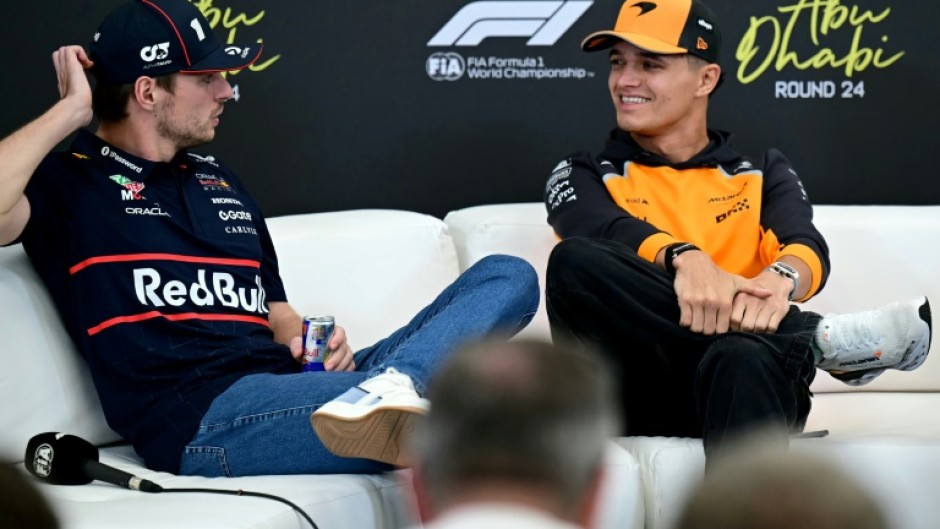 Championship rivals Lando Norris (R) and Max Verstappen (L) topped the lapcharts in the first practice ahead of the season-ending Abu Dhabi Grand Prix