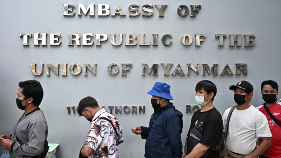 The phased election is slated to begin in certain parts of the country in late December, but early voting abroad has begun at a few Myanmar embassies