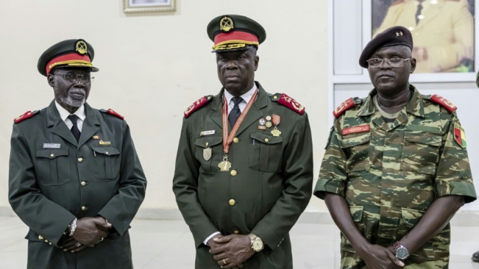 Guinea Bissau Army general Horta N'Tam (centre) is head of the new military junta in Guinea Bissau