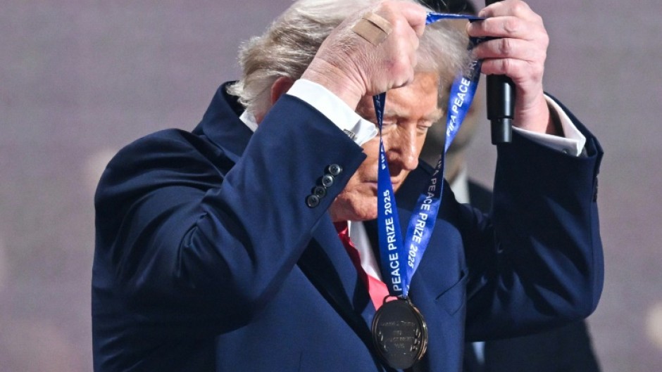 Football's world governing body FIFA gave Trump a peace prize