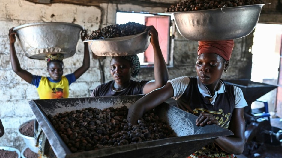 Women rely on making a living from shea at the Chigata cooperative near Korhogo