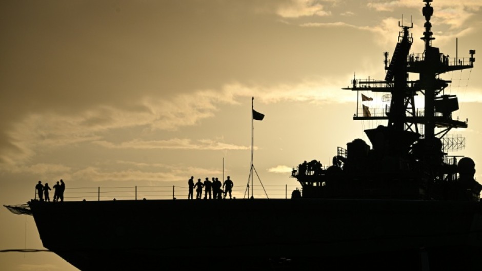 The USS Iwo Jima, seen here docked in Puerto Rico, is one of several warships deployed as part of a US campaign against Latin American drug trafficking which Venezuela says aims to topple President Nicolas Maduro