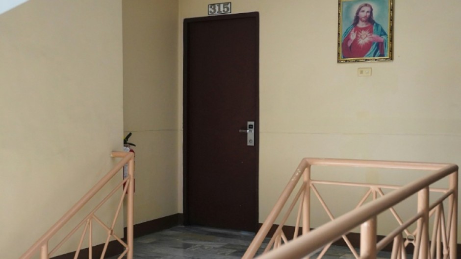 This photo taken on December 18, 2025 shows the door to the room at GV Hotel in Davao City, on the Philippines' southern island of Mindanao, where father-and-son duo Sajid and Naveed Akram stayed during their visit in November, before they allegedly killed 15 people on Bondi Beach in Australia