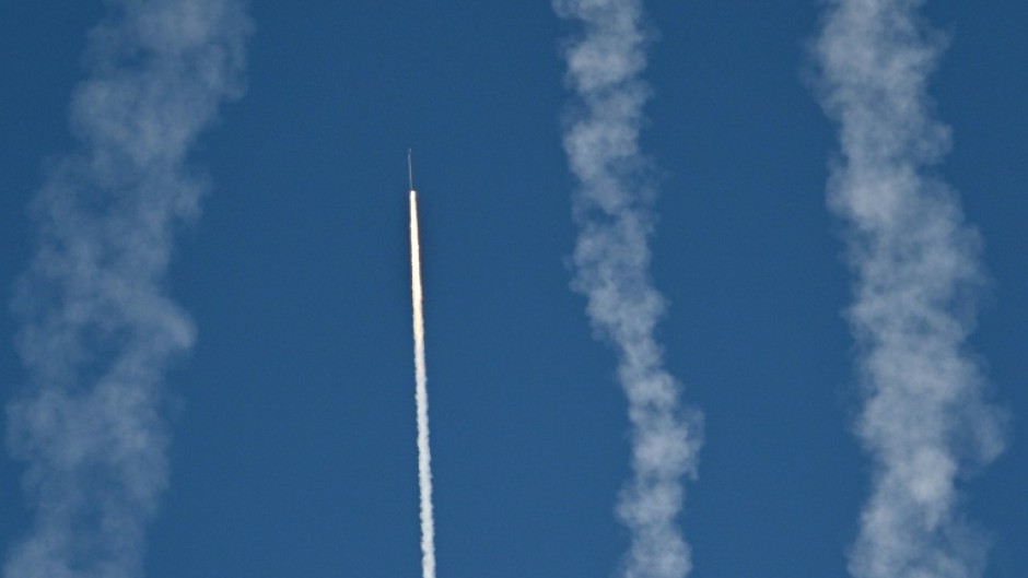 A rocket launches from Pingtan island in eastern China's Fujian province, the closest point to Taiwan