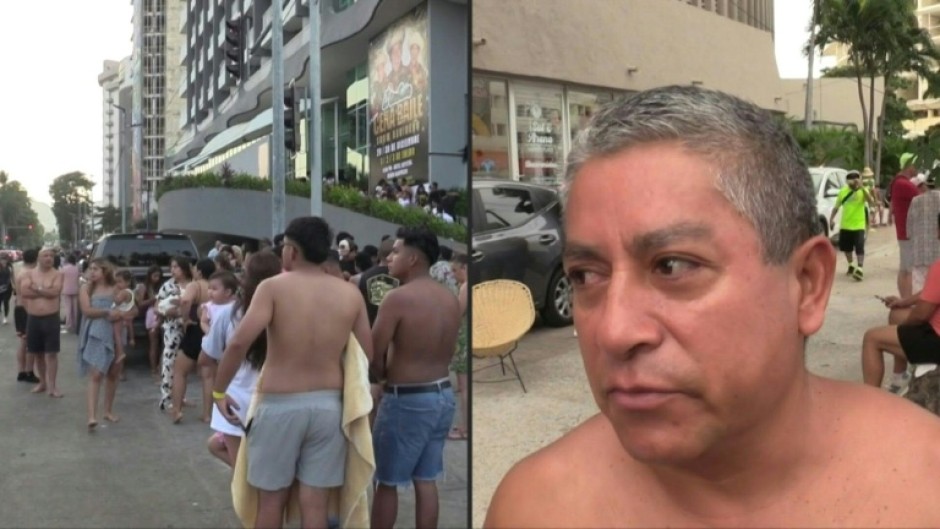 Crowds fill the streets of Mexico's Acapulco after the earthquake that shook Mexico City and the southwestern Guerrero state