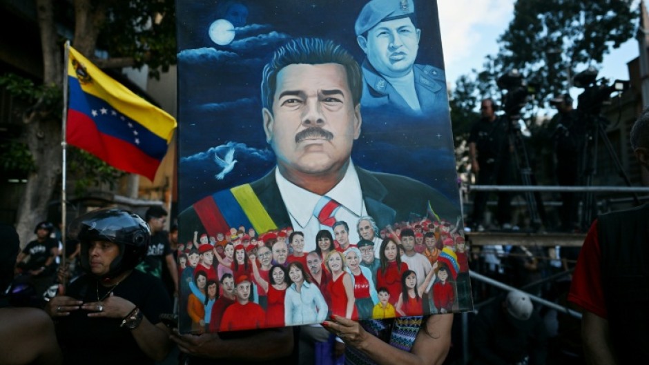 Supporters of leftist Venezuelan leader Nicolas Maduro demonstrate in the streets of Caracas a day after he was captured in a US strike
