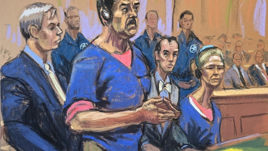 Courtroom sketch of deposed Venezuela president Nicolas Maduro in court in New York