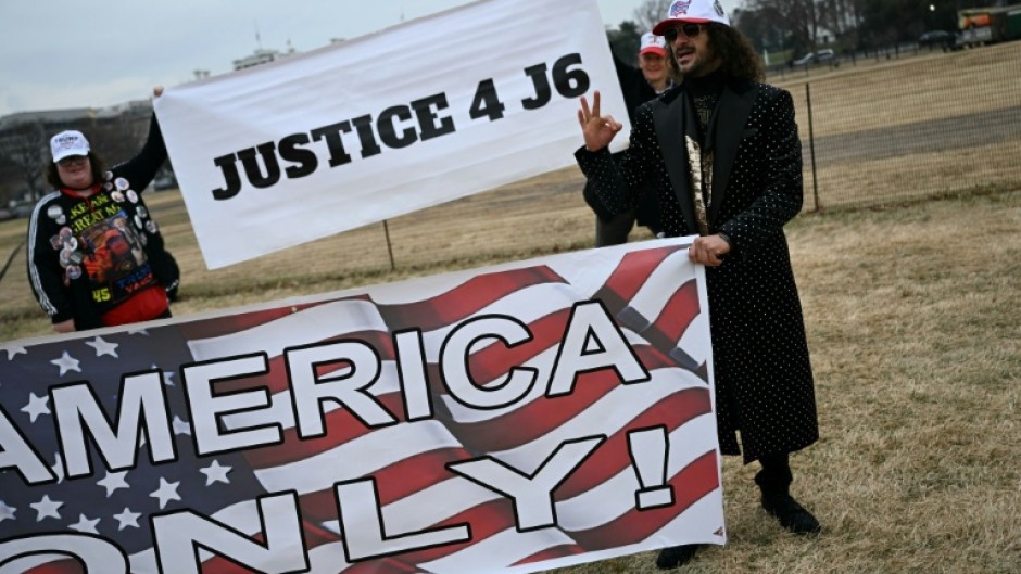 A rally promoted by right-wing activists on the fifth anniversary of the January 6 riots in Washington