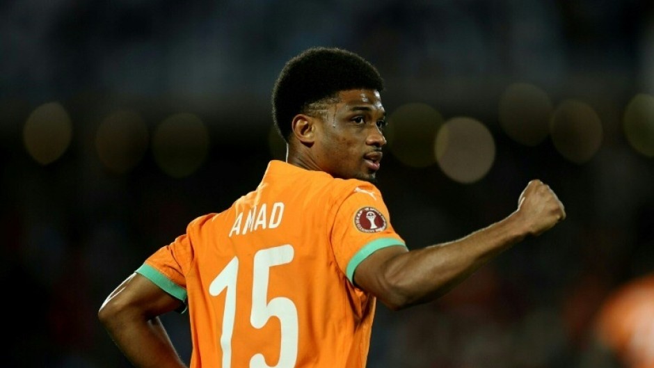 Ivory Coast winger Amad Diallo celebrates after scoring the first goal against Burkina Faso in Marrakesh