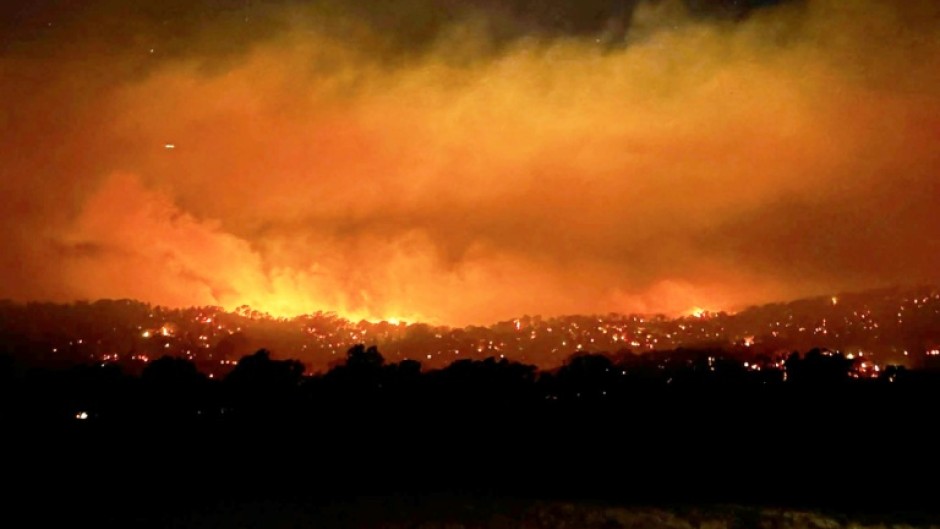 A bushfire burning near the town of Longwood, northern Victoria on January 7, 2026