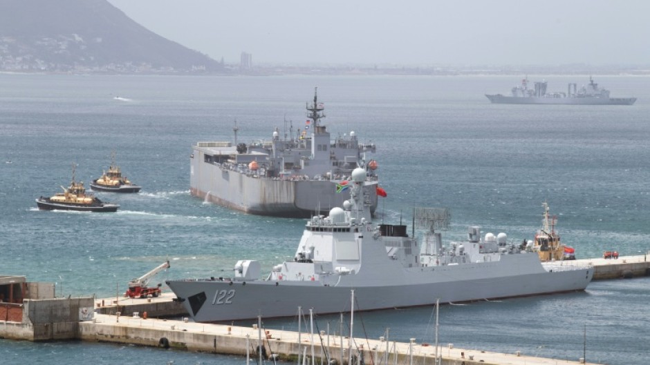 Two Chinese and an Iranian warship were docked off South Africa's naval base near Cape Town ahead of exercises of navies in the BRICS Plus grouping