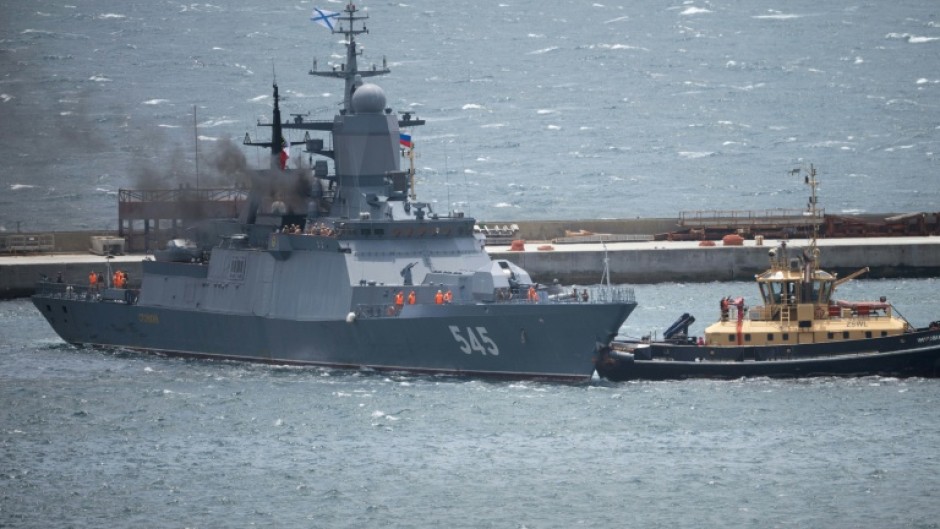 The Russian warship arrived in South African waters on Friday