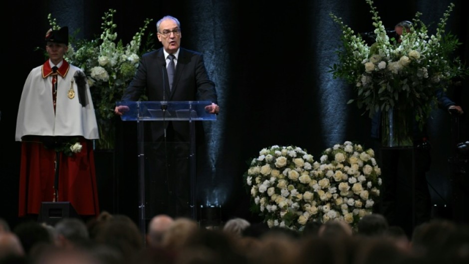Swiss President Guy Parmelin addressed the memorial service in Martigny