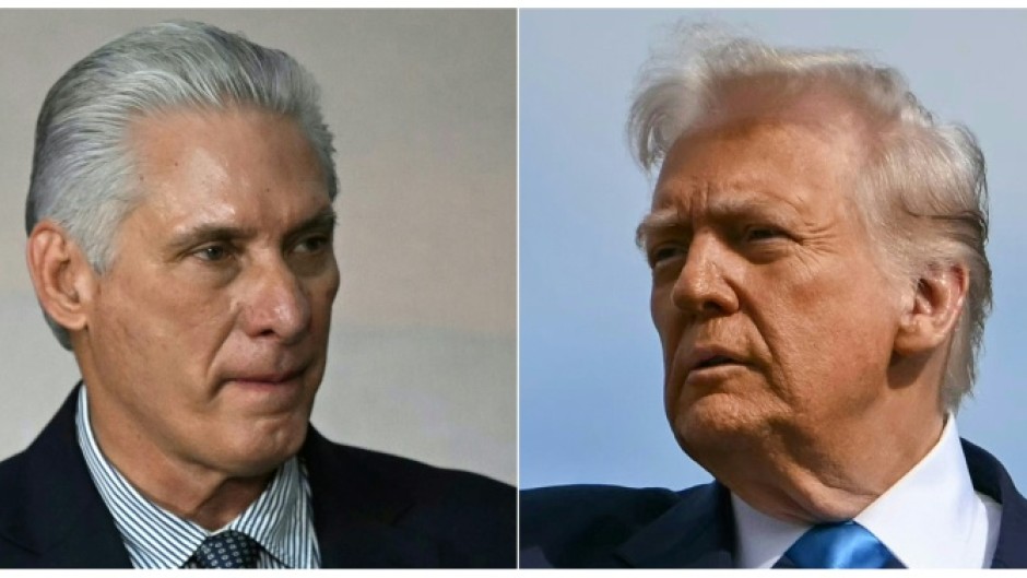 Cuban leader Miguel Diaz-Canel (L) and US President Donald Trump have exchanged heated rhetoric on social media