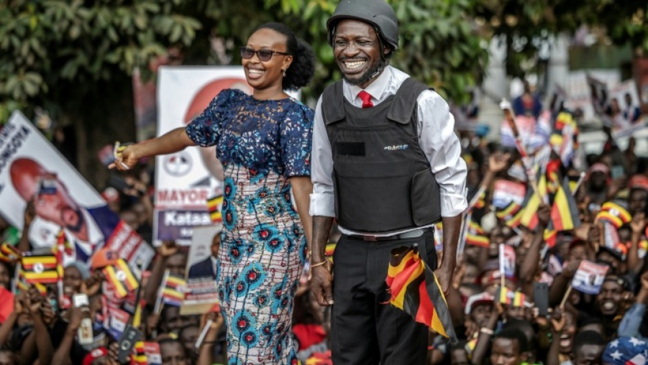 Bobi Wine campaigns in a flak jacket to highlight state violence