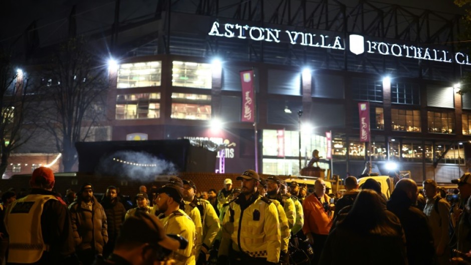 The Villa Park match went ahead amid heavy security, but without Maccabi Tel Aviv fans