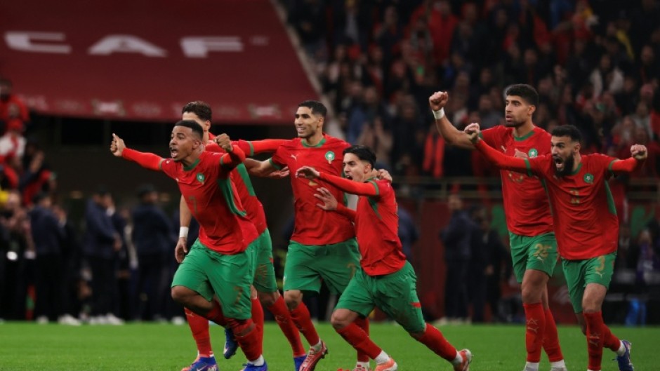 Morocco celebrate reaching Sunday's AFCON final