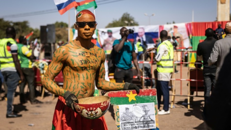 A rally in support of Traore in 2023