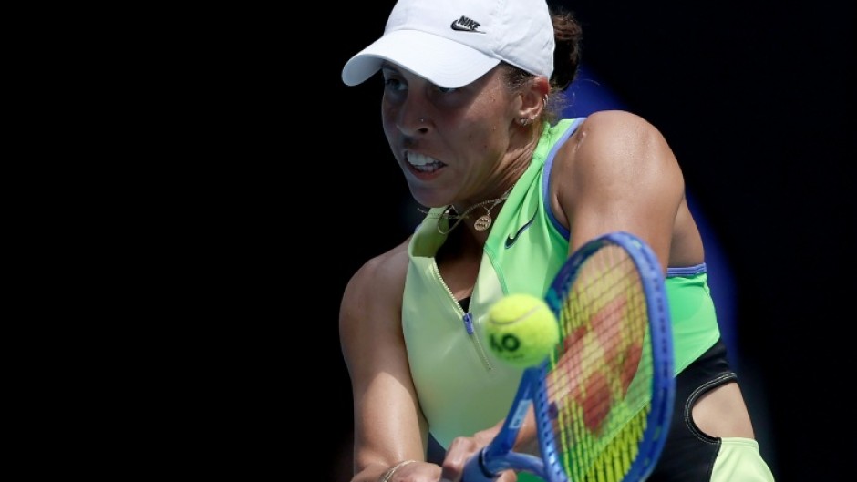 USA's Madison Keys hits a return on Tuesday
