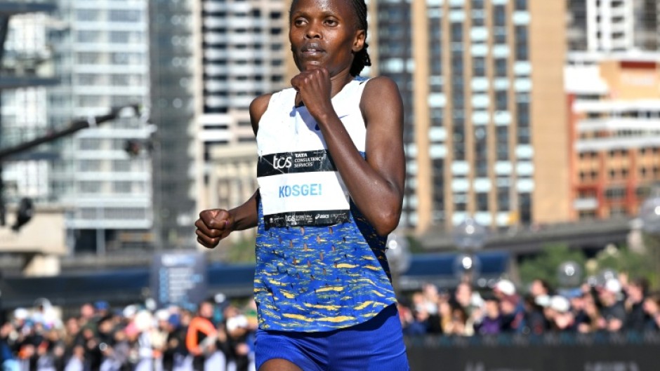Brigid Kosgei finished second in the 2025 Sydney Marathon