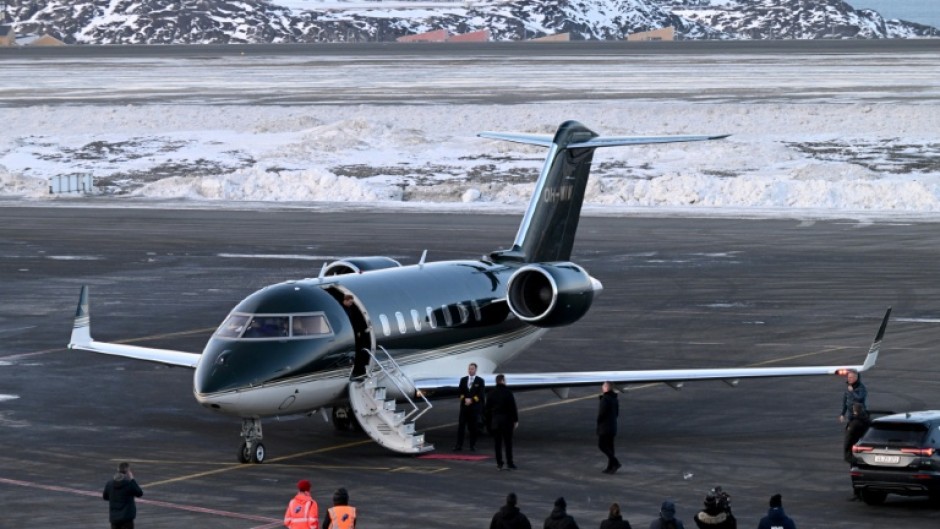 Danish Prime Minister Mette Frederiksen was greeted by Greenland's Prime Minister Jens-Frederik Nielsen at the airport in Nuuk