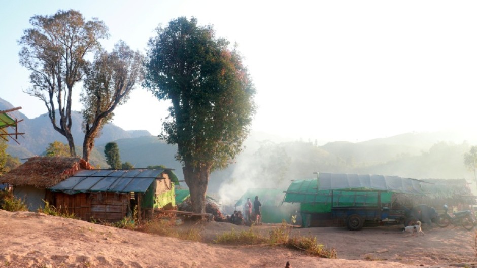 Hundreds live at the camp, a scattering of bamboo structures perched in a mountain valley