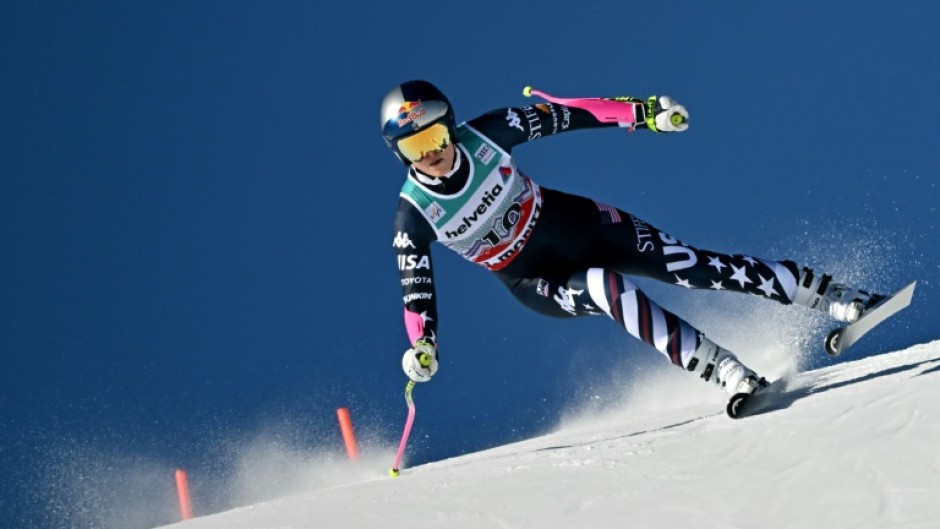 Lindsey Vonn competes in the World Cup Super-G event in St Moritz last year