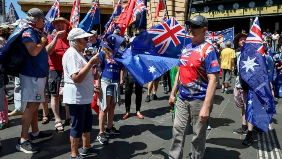 Anti-immigration protesters rallied on Australia Day