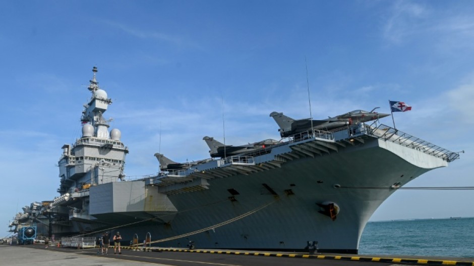 The nuclear-powered Charles de Gaulle aircraft carrier is the flagship of the French Navy