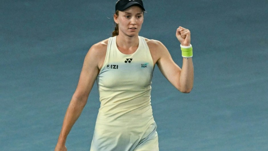 Kazakhstan's Elena Rybakina celebrates victory in the Australian Open semi-finals