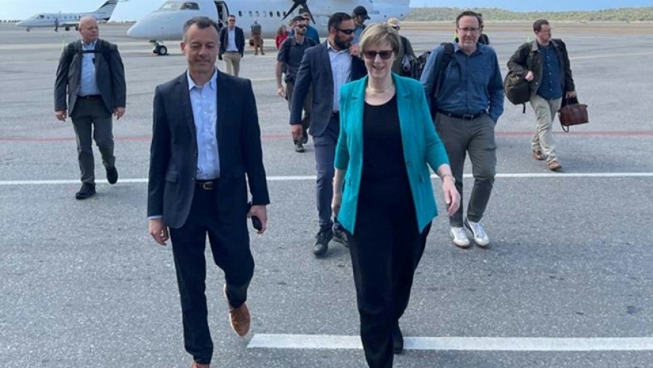 The new head of the US diplomatic mission for Venezuela, Laura Dogu, arrives at Venezuela's Maiquetia International Airport on January 31, 2025