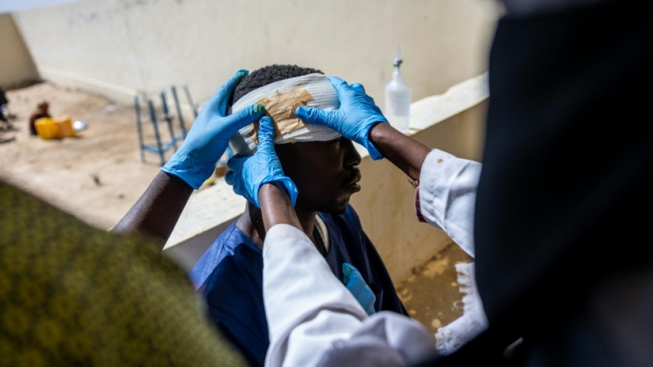 Sudanese refugee Mahamat Hamid Abakar, 33, was wounded in a drone strike, like many crossing into Chad